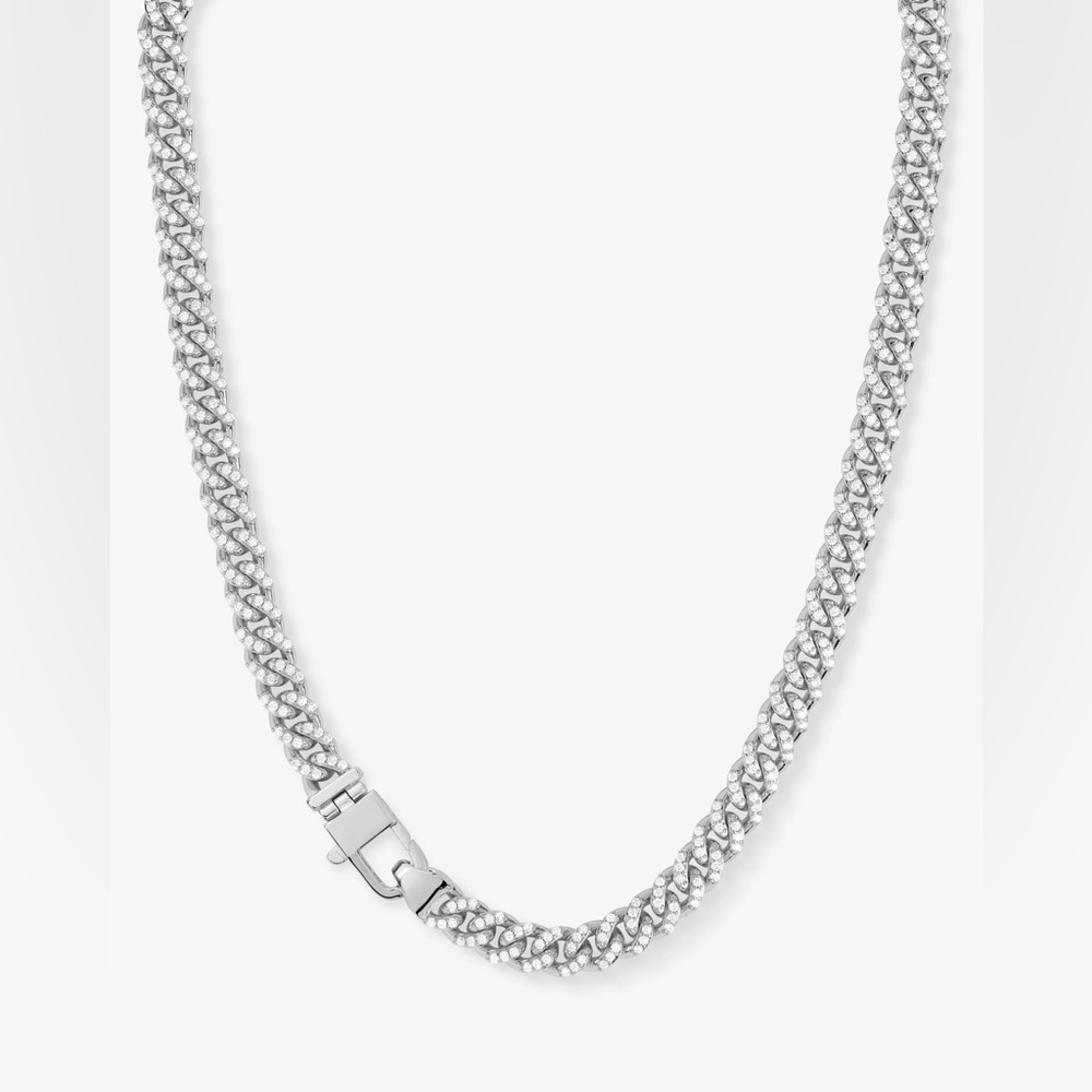Pavé Julian Cuban Chain Necklace 6.8mm
Silver|White Diamondettes
Original $195